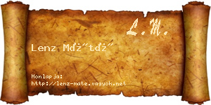Lenz Máté névjegykártya