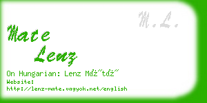 mate lenz business card